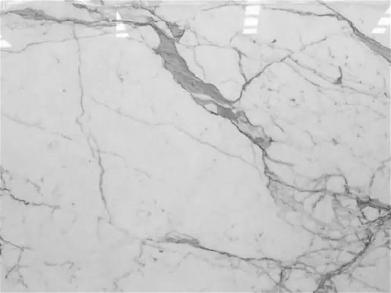 Calacatta White Veining Detail Polished Calacatta White marble close-up with grey veining