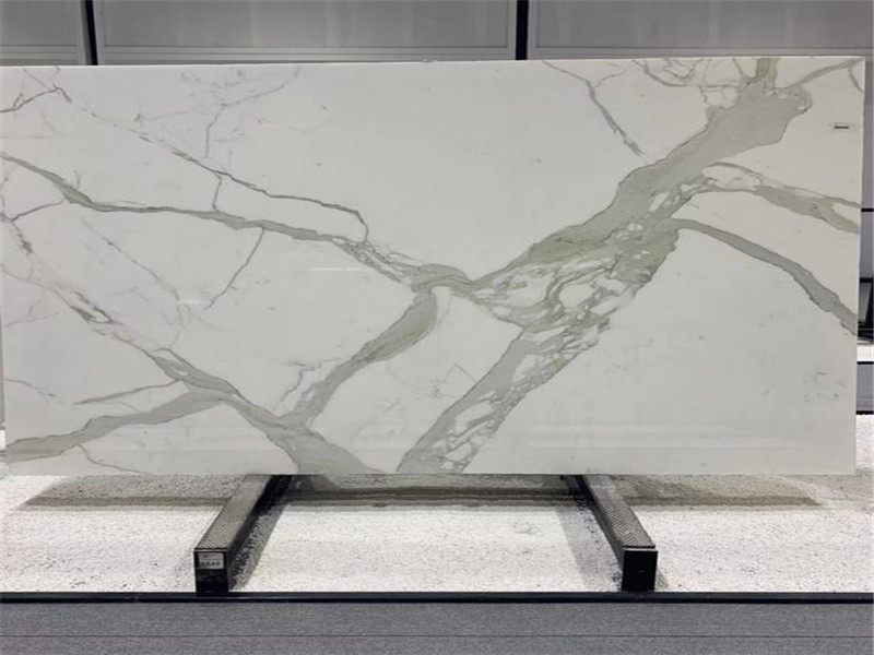 Calacatta White Full Slab Italian Calacatta White marble slab with bold grey veining