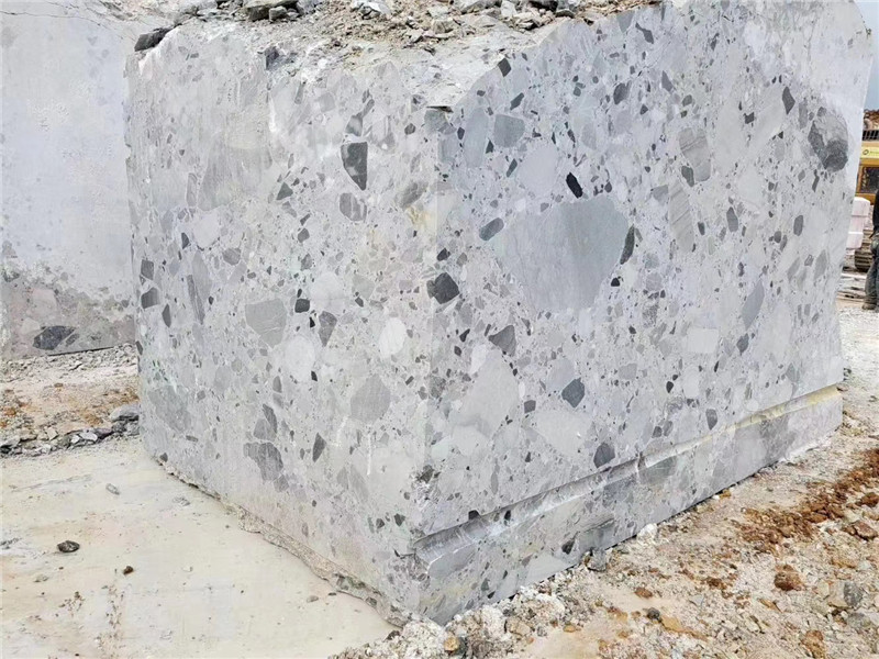 fossil grey marble block