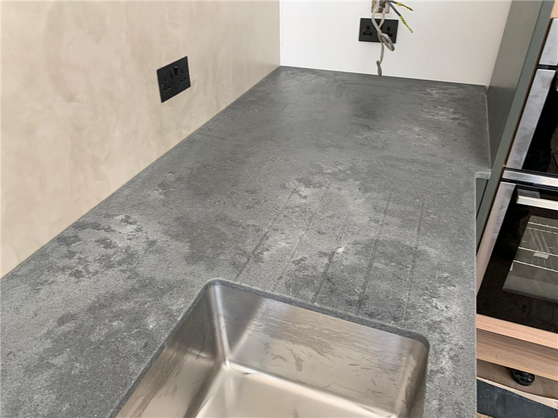 Rugged Concrete Quartz Kitchen Countertop