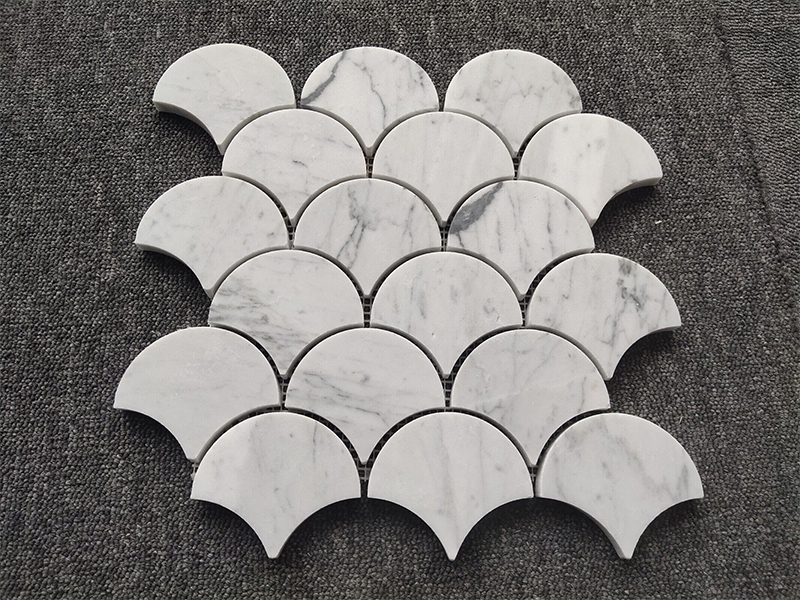 Carrara White Marble Scallop Mosaic Tiles