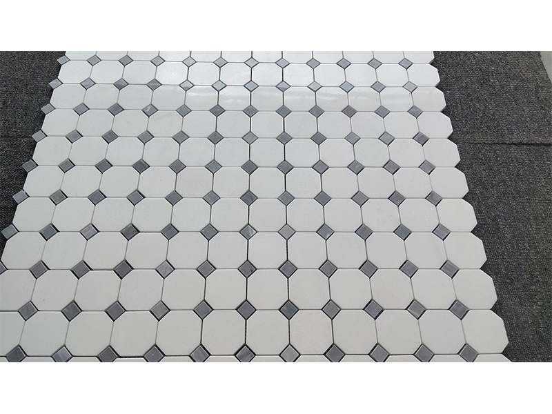 Thassos white Octagon Mosaic tiles