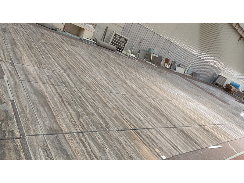 application of light sliver travertine