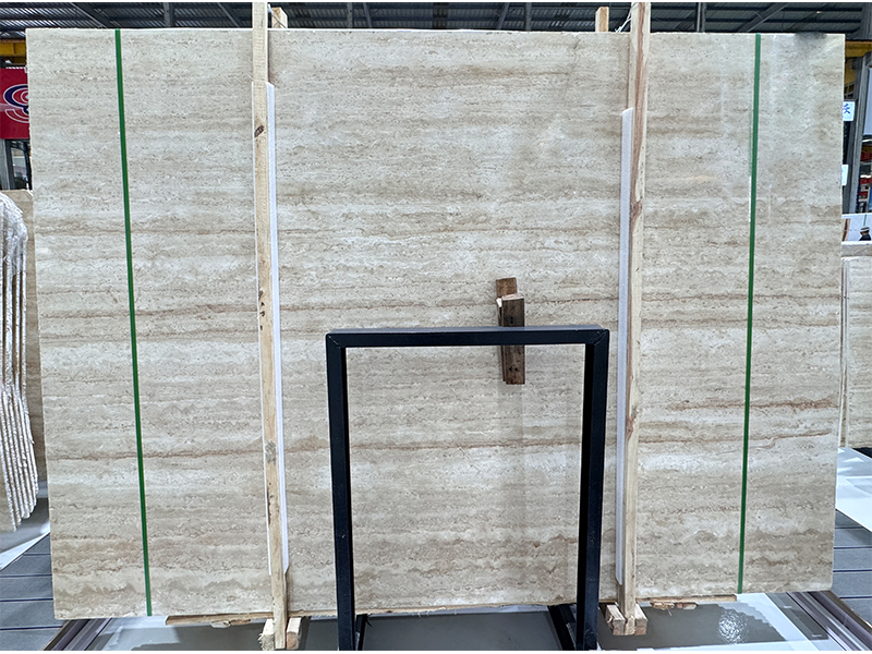 White travertine slabs