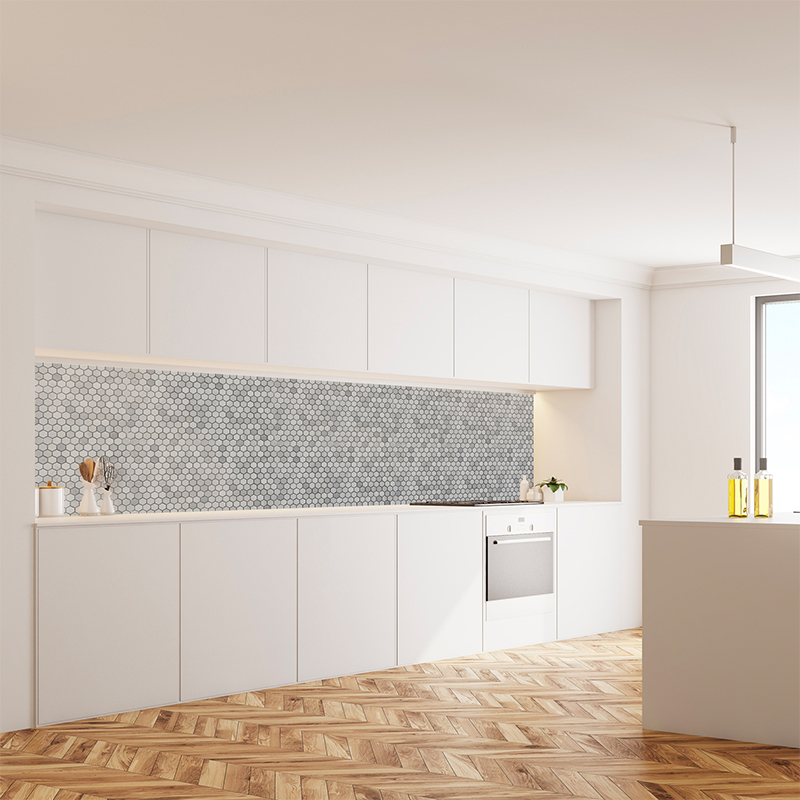 Application of Mongar grey marble mosaic