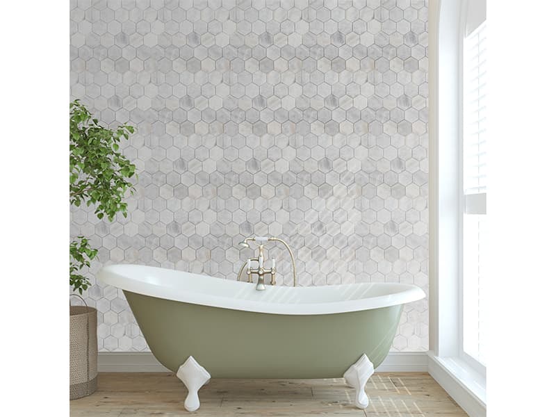 application of Mongar Grey Marble Mosaic 