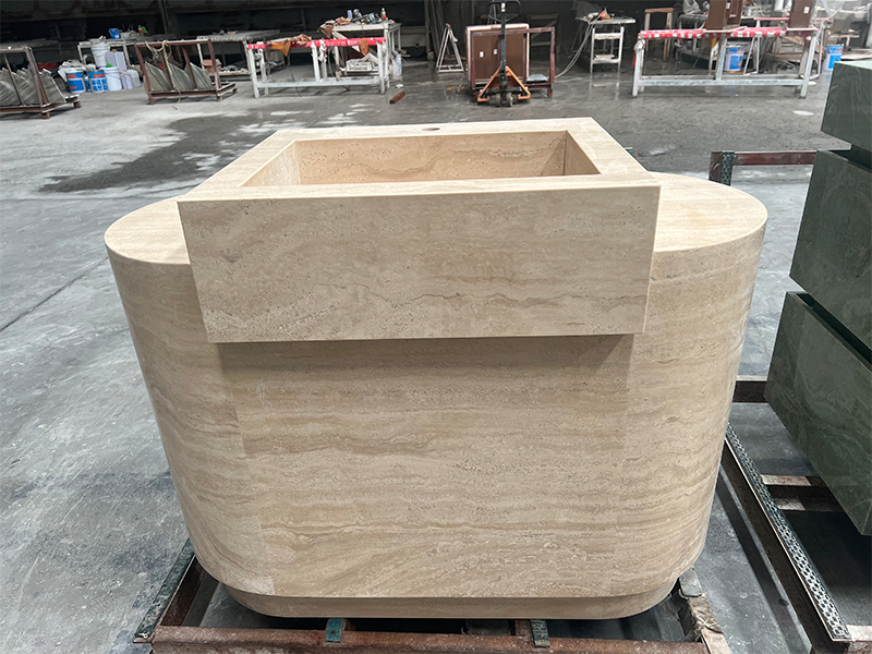 Travertine top