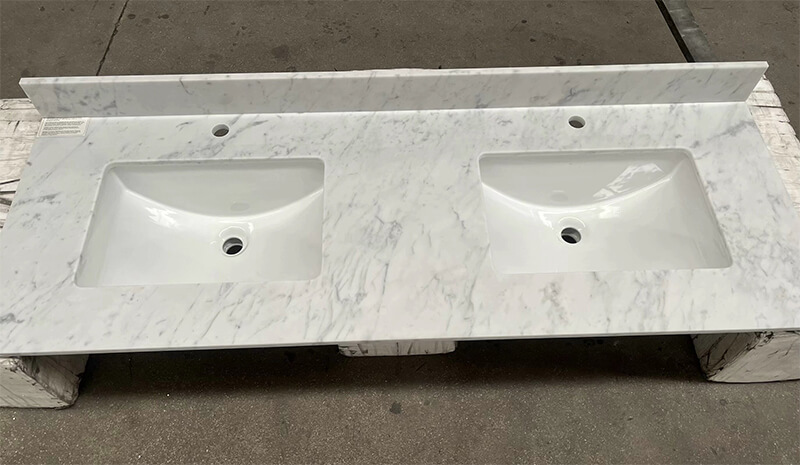 Carrara White Marble Bath Tops