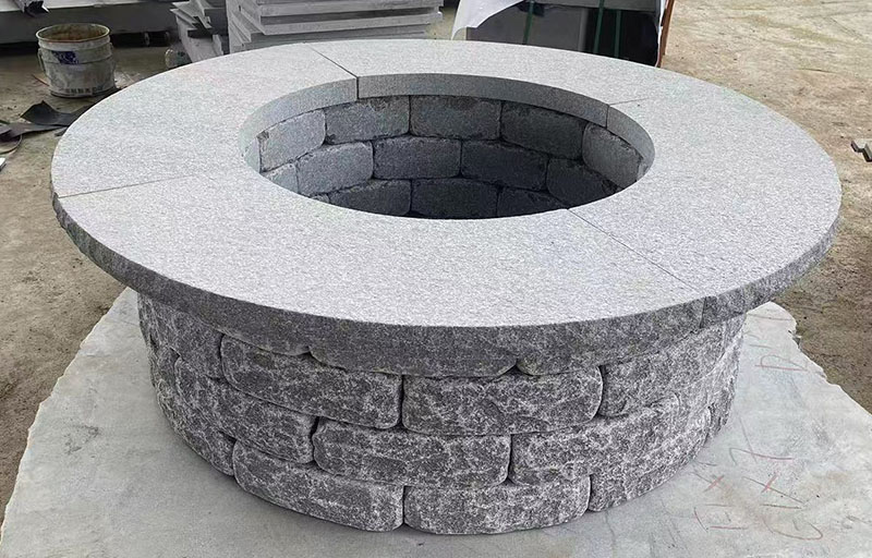 Cambodian G654 Dark Grey Fire pit