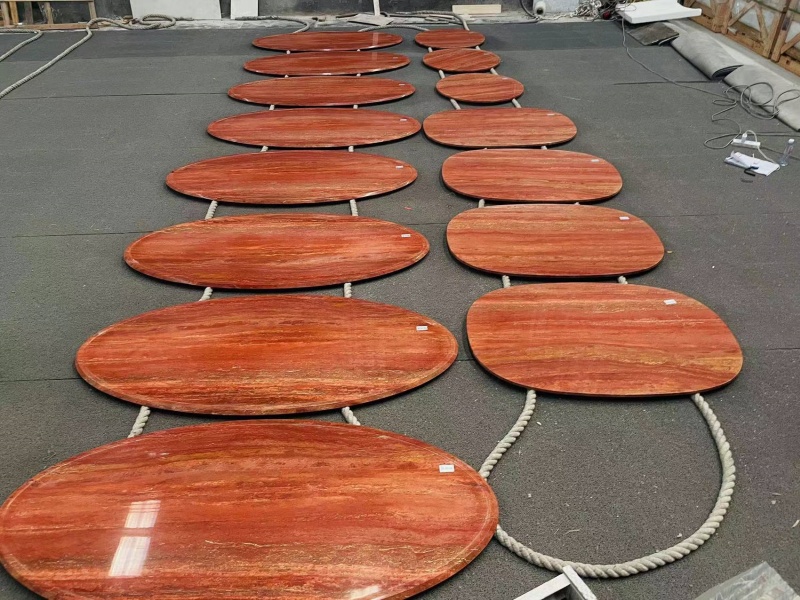 Red Travertine Table tops