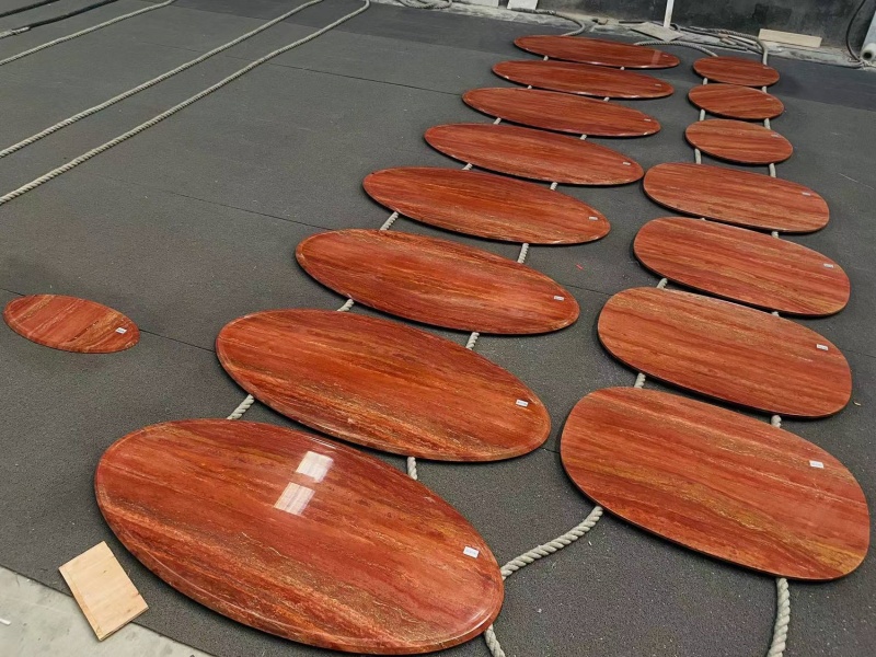 Red Travertine Table tops