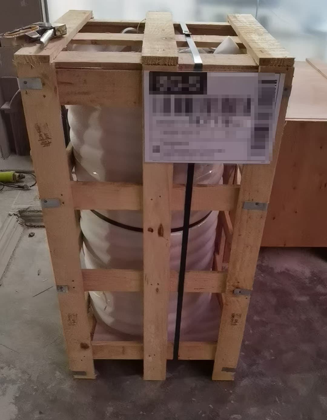 White wooden marble pedestal basin