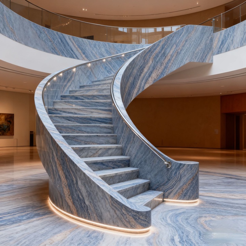 Blue Crystal Quartzite Staircase