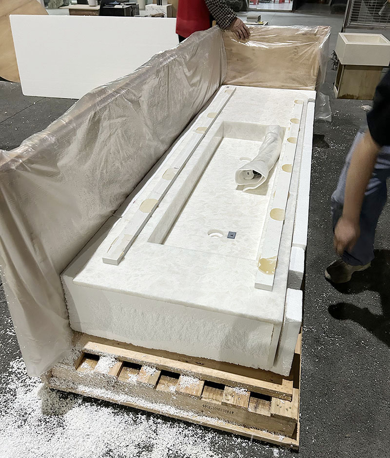 Glacier White Onyx Curved Vanity Tops