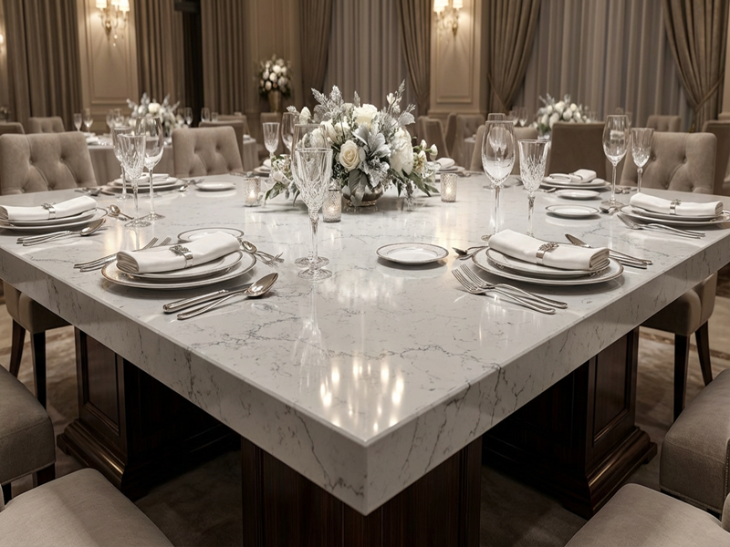White Quartz Surfaces for Dining Tables