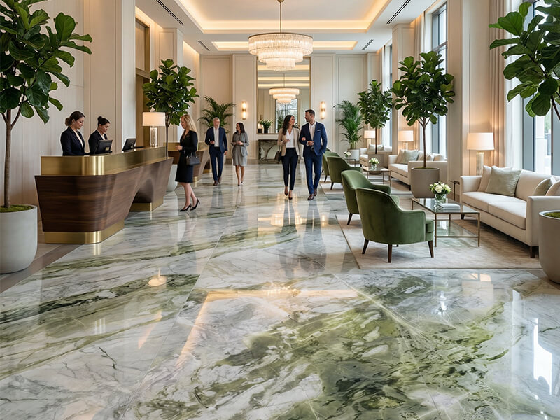 Fendi Green Marble Flooring