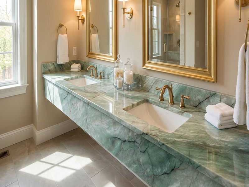Gaia Green Quartzite Luxury Vanity Top