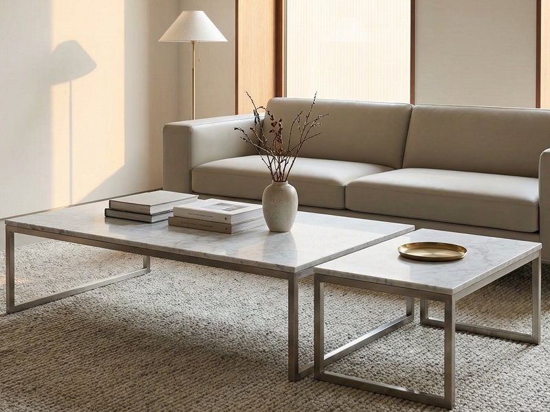 Carrara White Marble Custom Coffee Tables