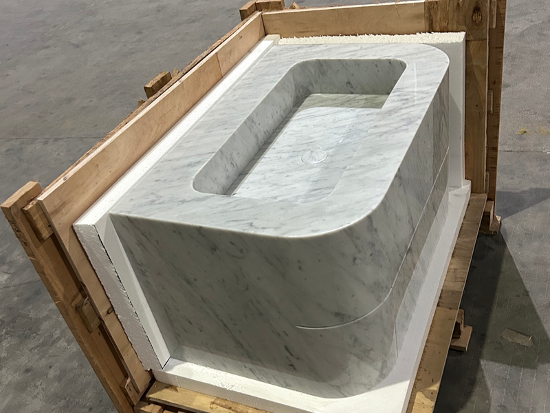 Curved Edge Marble Wash Basin