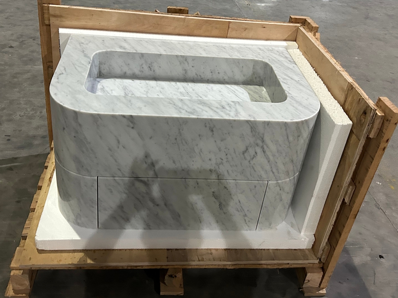 Italian Carrara Marble Floating Vanity
