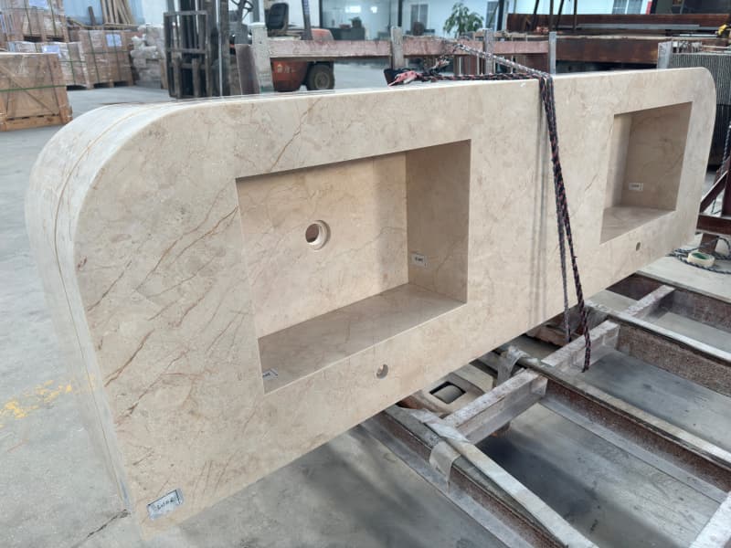 Curved vanity