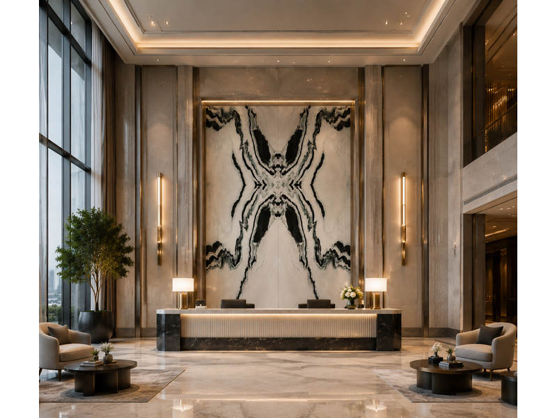 panda white marble for feature wall