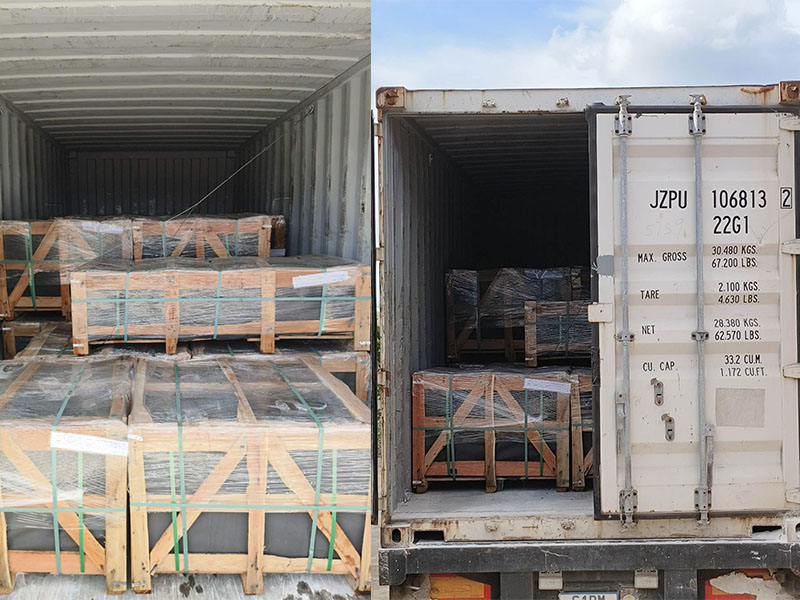 Container loading for Hermes Grey marble vanity tops