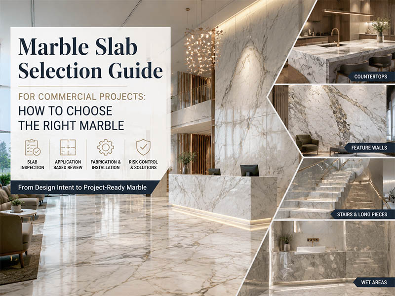 commercial marble slab selection for hotel lobby project