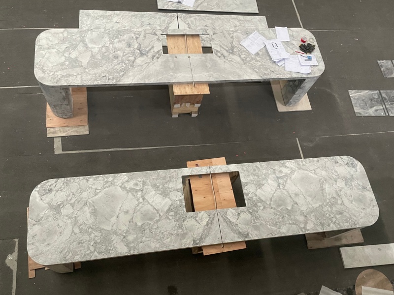 Brazilian Super White Quartzite Kitchen 
