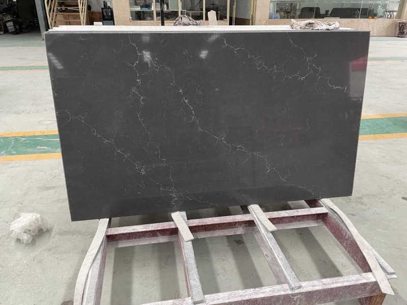 calacatta super Dark Grey quartz