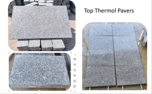 Tema Grey granite thermal finish sample for outdoor stair surfaces