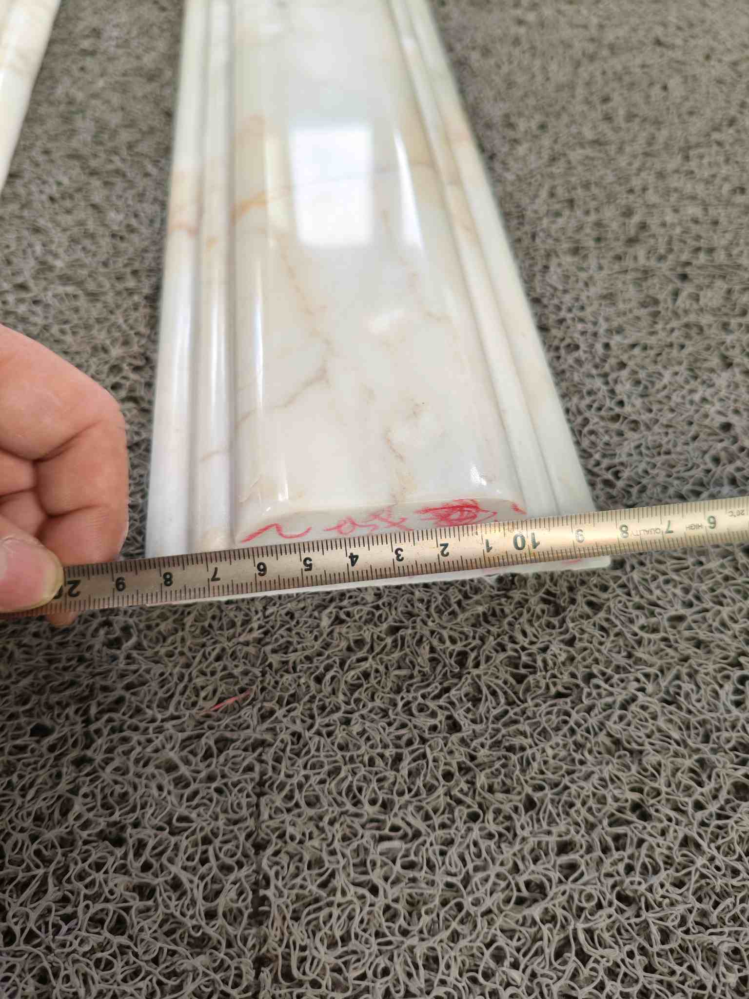 Custom Calacatta White Door Frame Moulding Custom profiled Calacatta White marble moulding for a door surround