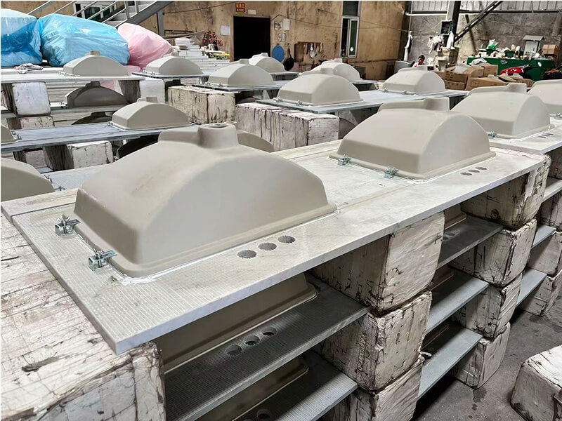 Back View of Noble Carrara Grey marble vanity top