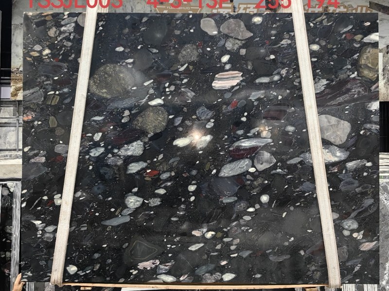 Black Mosaic Stone Slab