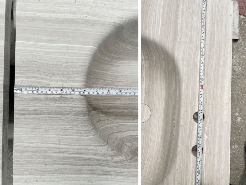 Wooden White Marble Integrated Vanity measurement