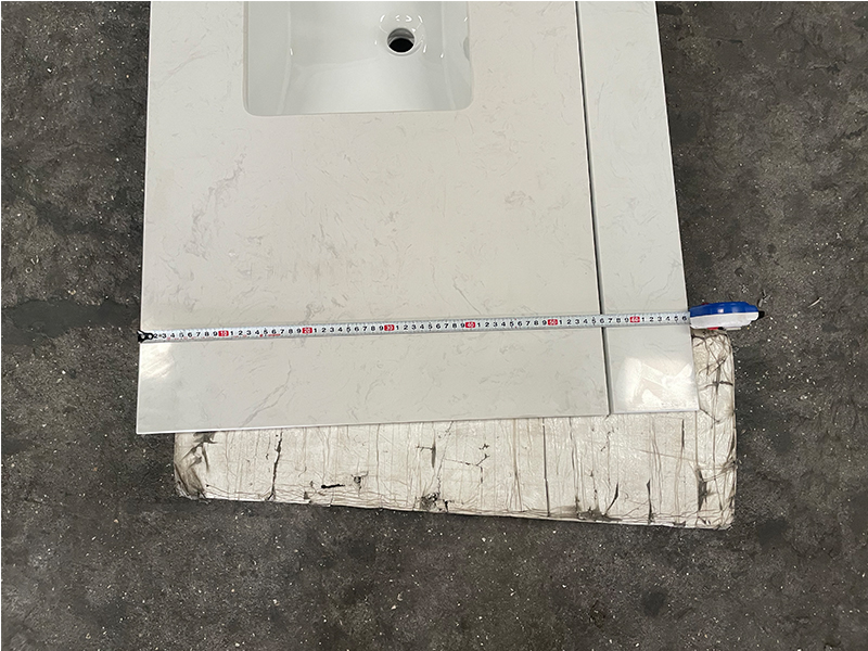 Ariston White Engineered Marble Vanity Top with Sink