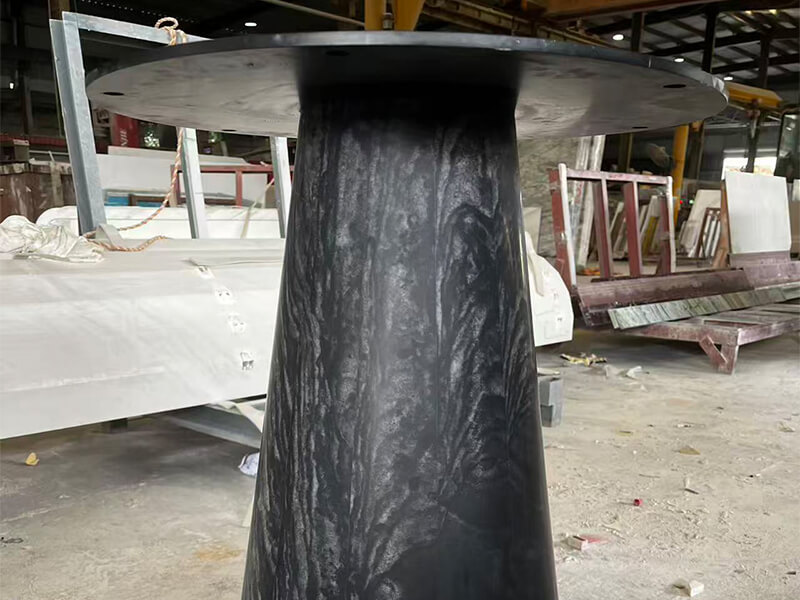 Briliant Black Marble Honed Round Dining Table Briliant Black Marble Honed Round Dining Table