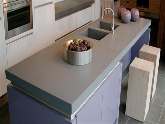 Grey Artificial Quartz Kitchen Countertop