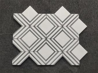 white + grey marble mosaic