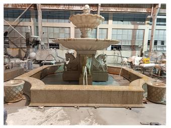 Marble Stone Fountain, Custom Water Feature, Outdoor Fountain, Stone Sculpture Fountain