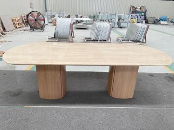 Customized Super White Travertine Dinning table