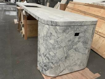 Customized Brazilian Super White Quartzite Kitchen