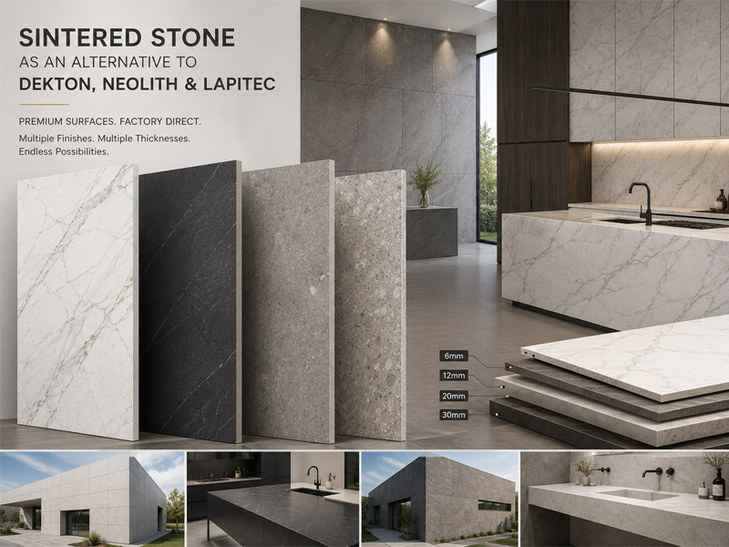 Piedra sinterizada como alternativa a Dekton, Neolith y Lapitec