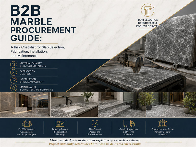 Guía de adquisición de mármol B2B: Lista de verificación de riesgos para mayoristas y contratistas de mármol
